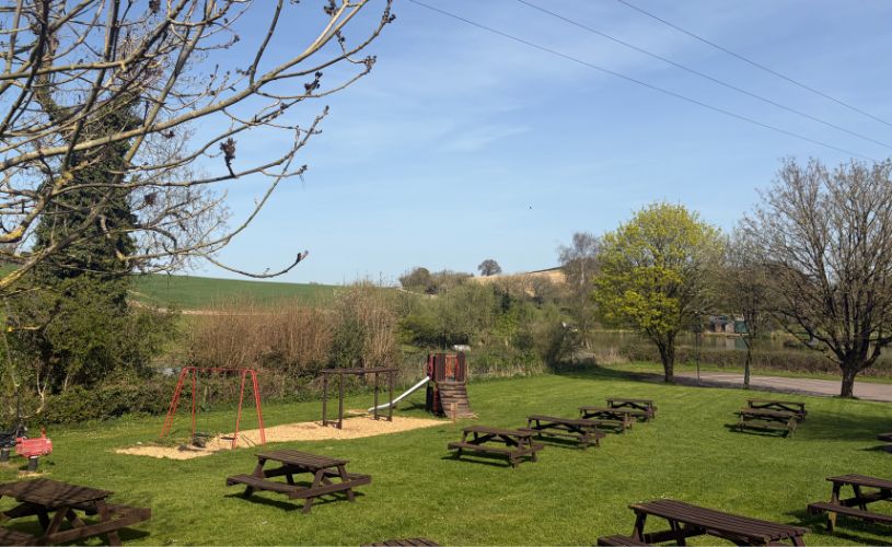 Beer garden at The Hunters Rest